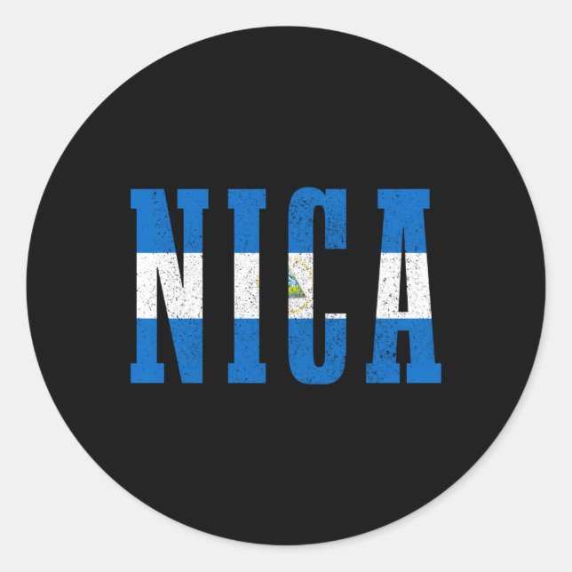 Nicaragua - Nicaraguanische Flagge Pride Nica Runder Aufkleber (Vorderseite)