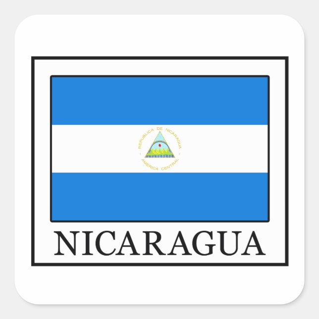Nicaragua Quadratischer Aufkleber (Vorderseite)