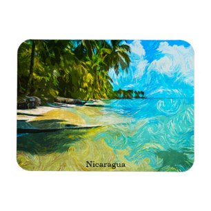 Nicaragua Tropische Landschaft Ölbild Strand Magnet