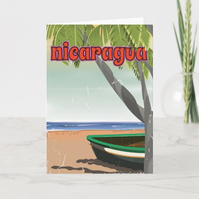 Nicaragua Vintage Reiseplakat. Feiertagskarte (Vorderseite)