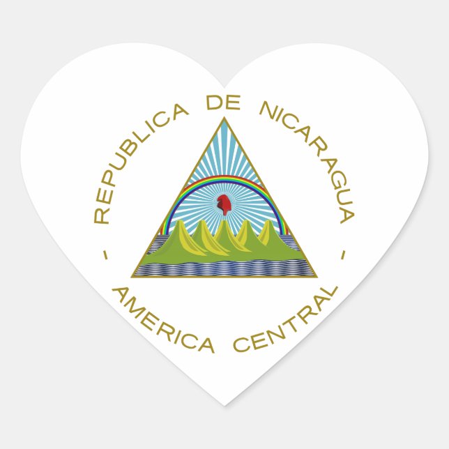 Nicaragua-Wappen Herz-Aufkleber (Vorderseite)