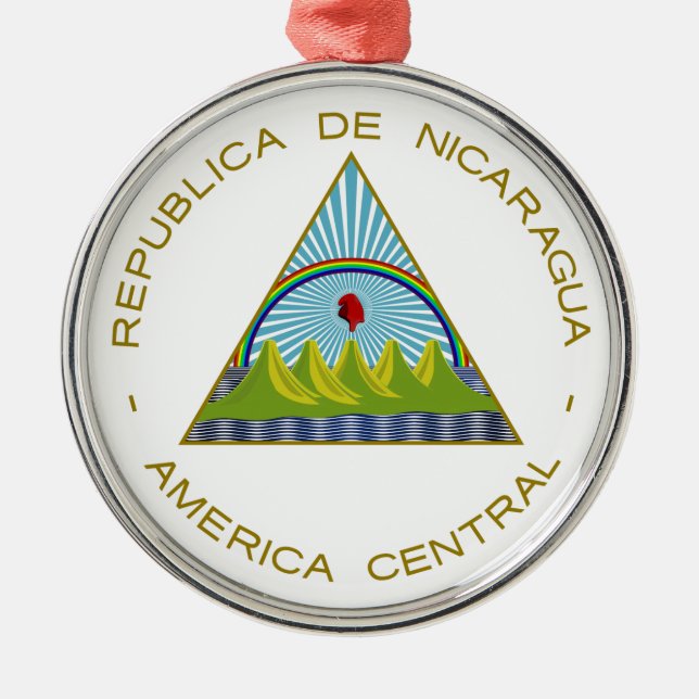 Nicaragua-Wappen Ornament Aus Metall (Vorne)