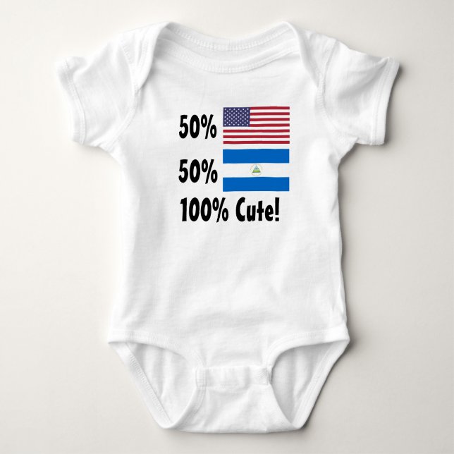 Nicaraguaner 100% 50% Amerikaner-50% niedlich Baby Strampler (Vorderseite)