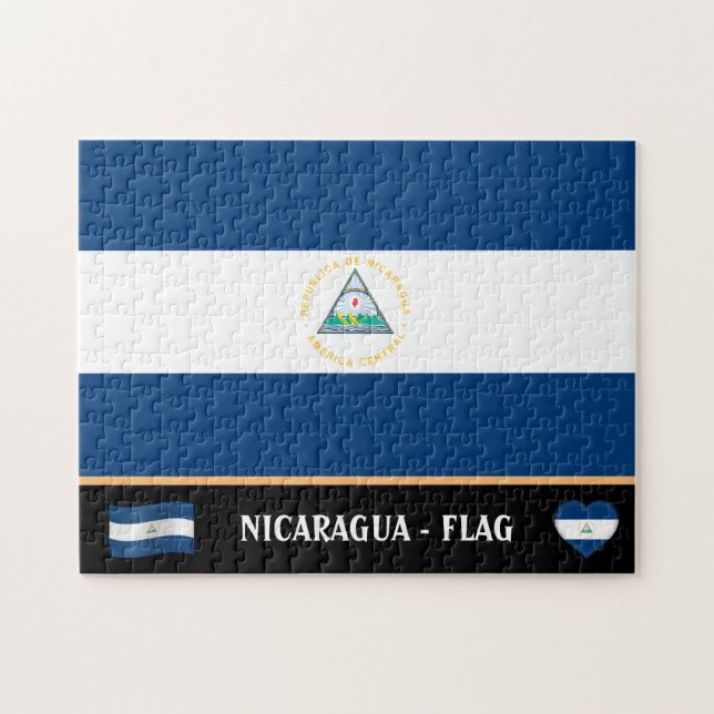nicaraguanische Flagge & nicaraguanisches Land / N (Horizontal)