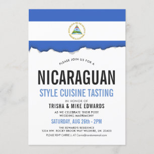 NicaraguaParty-Flaggen-Weiß des cuisine- lädt ein Einladung