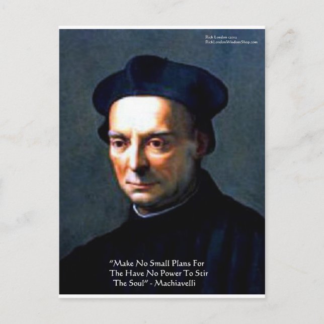 Niccolo Machiavelli "Power" - Geschenke für die We Postkarte (Vorderseite)