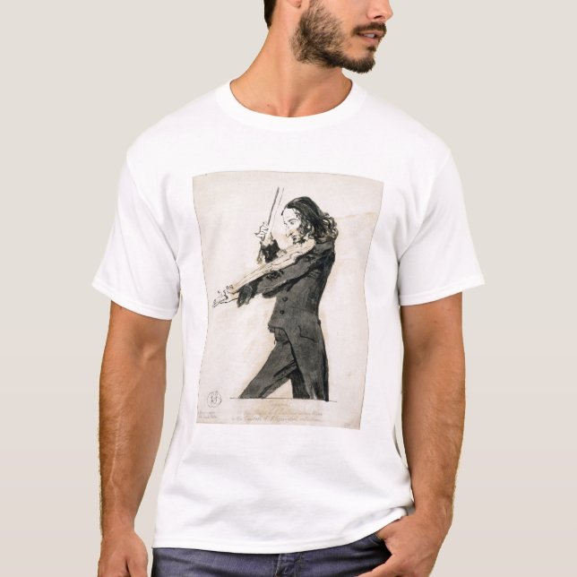 Niccolo Paganini (1782-1840) die Violine, 1 T-Shirt (Vorderseite)