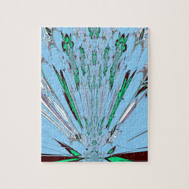 Nice Beautiful Aqua Blue phantastisch Floral Motif (Vertikal)