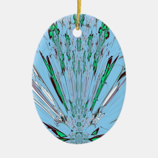 Nice Beautiful Aqua Phantastisches Blumenmuseum Keramik Ornament (Vorne)