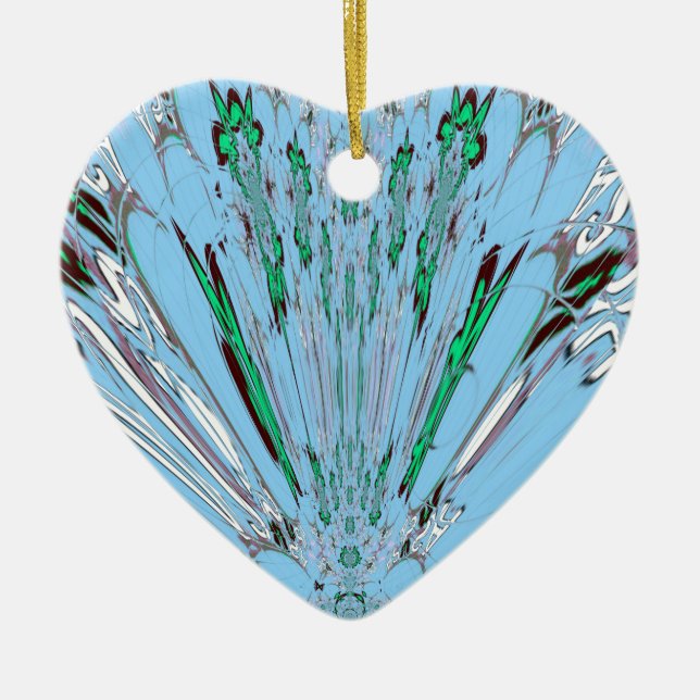 Nice Beautiful Aqua Phantastisches Blumenmuseum Keramik Ornament (Vorne)