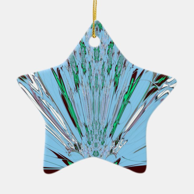 Nice Beautiful Aqua Phantastisches Blumenmuseum Keramik Ornament (Vorne)