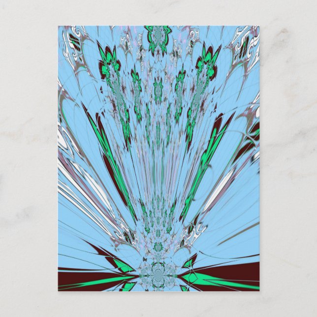 Nice Beautiful Aqua Phantastisches Blumenmuseum Postkarte (Vorderseite)