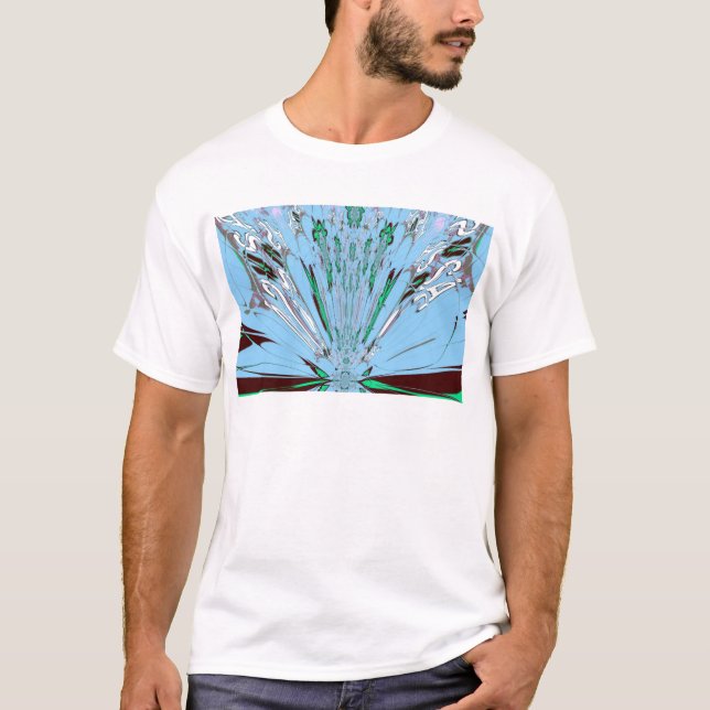 Nice Beautiful Aqua Phantastisches Blumenmuseum T-Shirt (Vorderseite)