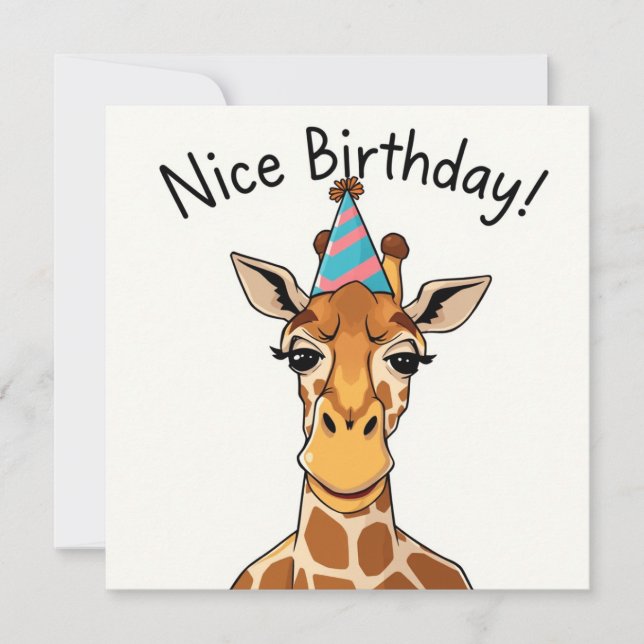 Nice Birthday Card - Giraffe Edition Karte (Vorderseite)