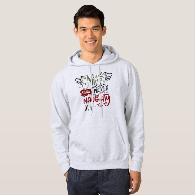 Nice Bis Proven Naughty - Funny Christmas Hoodie (Vorne ganz)