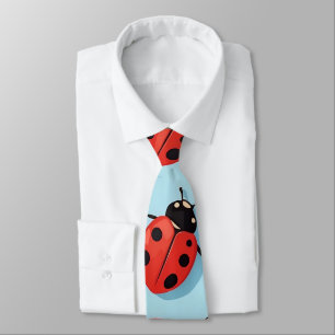 Nice Blue and Red Ladybugs Pattern Krawatte