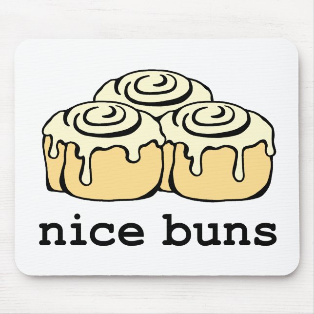 Nice Buns Cinnamon Roll Funny Cartoon Design Mousepad (Vorne)