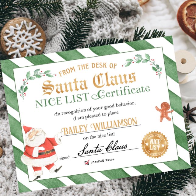 Nice Certificate Approved Santa Claus Poster (Von Creator hochgeladen)