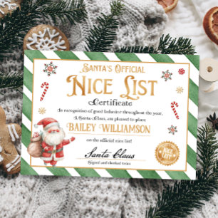 Nice Certificate from Santa Approved zweimal überp Einladung