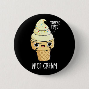 Nice Cream Funny Ice Cream Pub Dark BG Button