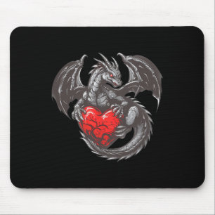 Nice Dragon with Big Red Heart Outfit Mousepad