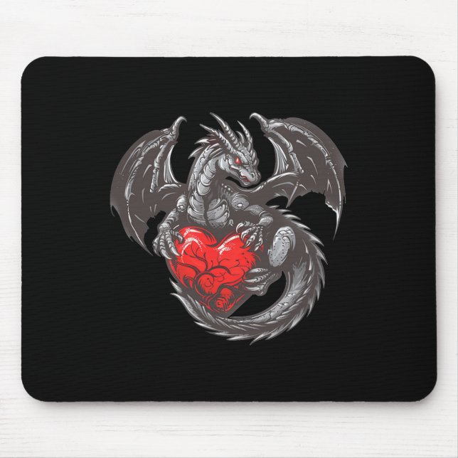 Nice Dragon with Big Red Heart Outfit Mousepad (Vorne)