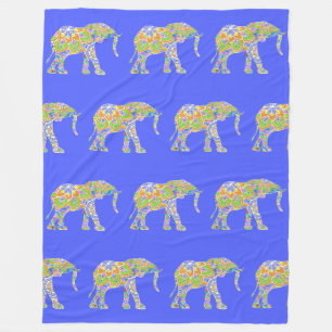 Nice Elephant Mandala Design 2 Fleecedecke