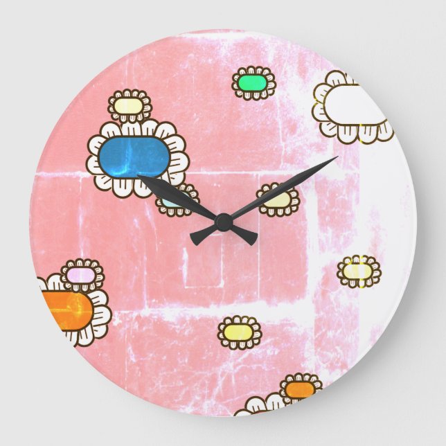 nice flower clock große wanduhr (Vorderseite)