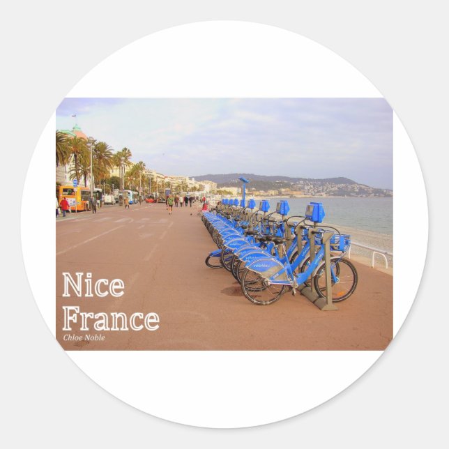 Nice France #1 Runder Aufkleber (Vorderseite)