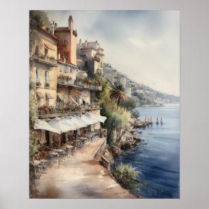 Nice France Malerei Landschaft Art Print Poster