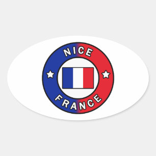 Nice France Ovaler Aufkleber
