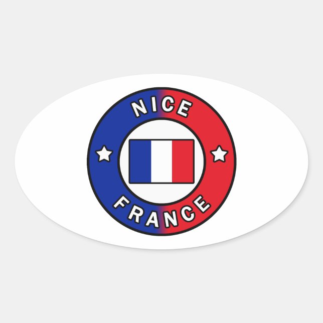 Nice France Ovaler Aufkleber (Vorderseite)