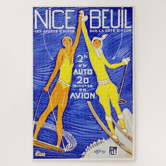 Nice France Riviera Vintage Travel Poster (Vertikal)