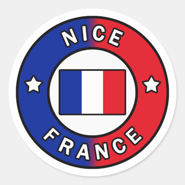 Nice France Runder Aufkleber (Vorderseite)