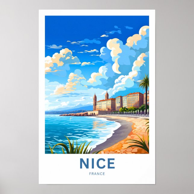 Nice France Travel Print Poster (Vorne)