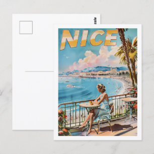 Nice France Vintag Berühmter Reiseort Postkarte