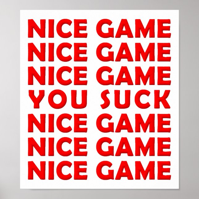 Nice Game Funny Poster (Devant)