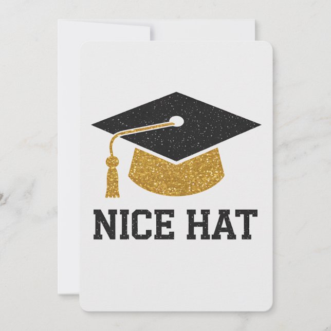 Nice Hat Abschluss High School Uni University Einladung (Vorderseite)