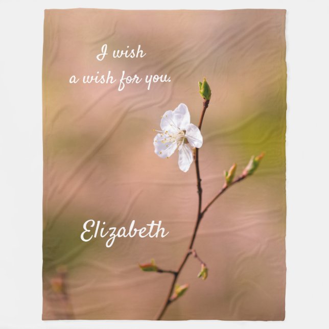 Nice japanische Apricot-Blume Fleecedecke (Vorderseite)