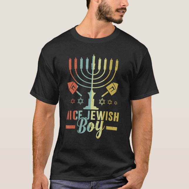 Nice Jewish Boy Cool Chanukah Funny Ugly Hanukkah T-Shirt (Vorderseite)