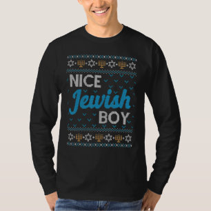Nice Jewish Boy Ugly Hanukkah Sweater Chanukah Jud T-Shirt