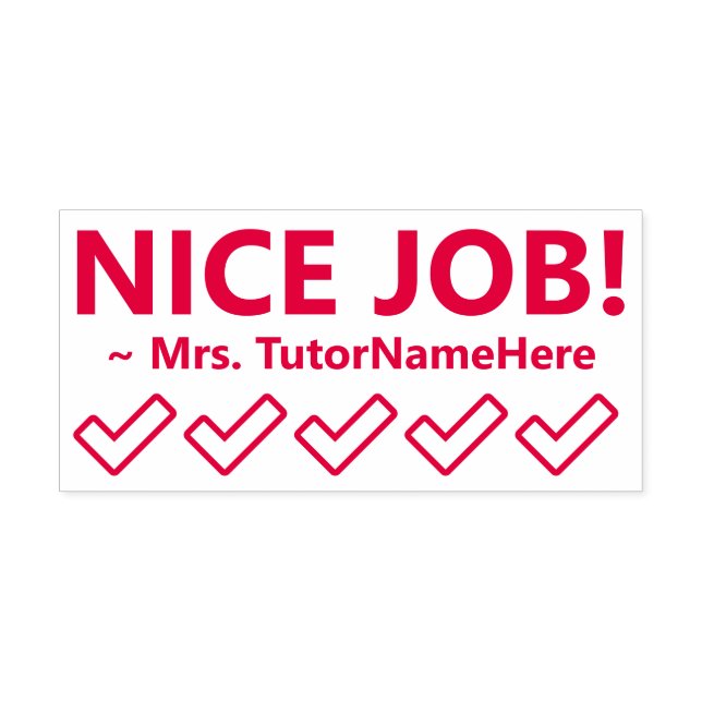 "NICE JOB!" + Pädagogische Bezeichnung Rubber Brie Permastempel (Design)