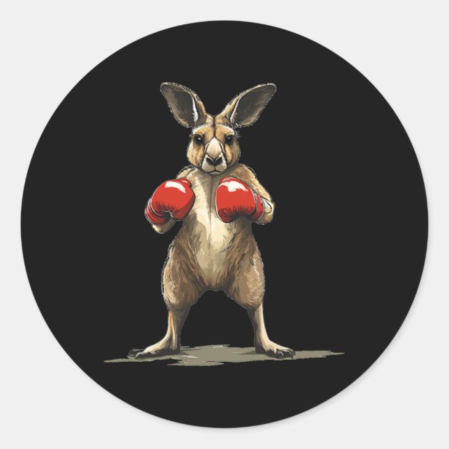 Nice Kangaroo Kämpfer für ein Unglaublich witzig K Runder Aufkleber (Vorderseite)