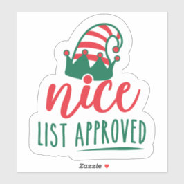 Nice List Approved Transparent Aufkleber