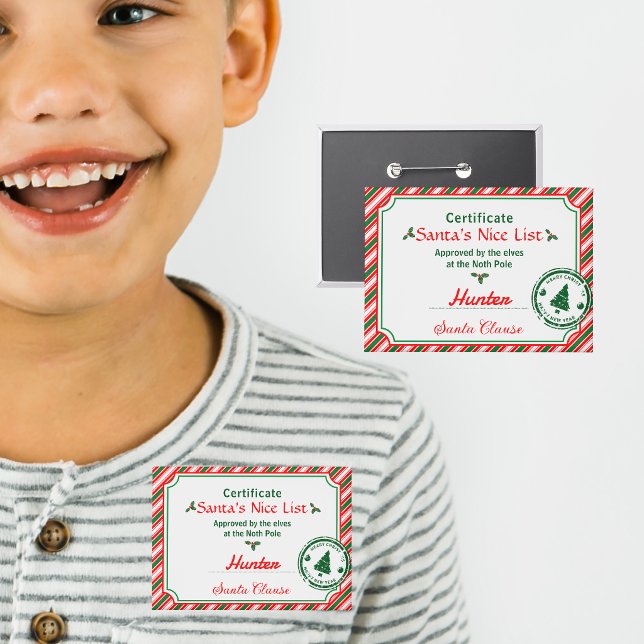 Nice List Christmas Diploma Certificate Button (Von Creator hochgeladen)