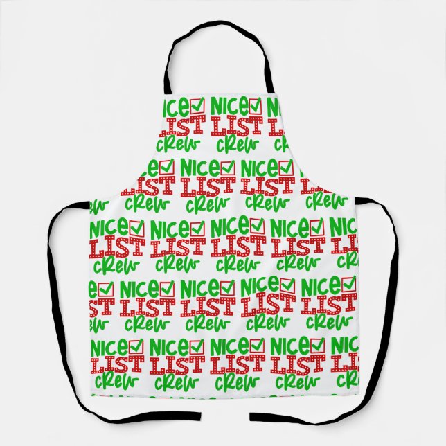 Nice List Crew Erwachsene Schürze (Vorderseite)