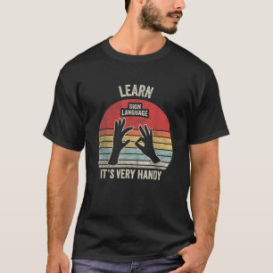 Nice n Cool Retro Vintag Learn Sign Language ASL T-Shirt