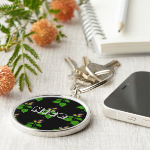 Nice name or text Love Green Leaf Image Schlüsselanhänger