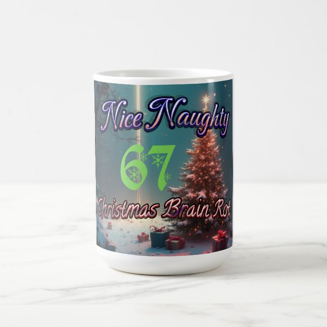 Nice Naughty 67 Christmas Brain Rot Kaffeetasse (Mittel)