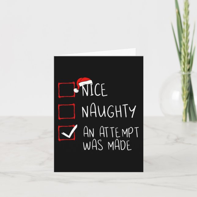 Nice Naughty An Attempt Was Made Christmas List Sa Karte (Vorderseite)